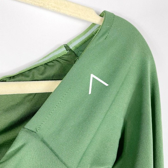 SOLD-Camila Coelho Maeve Midi Dress in Basil Green Sz S Jersey Stretch Side Slit - Picture 9 of 11